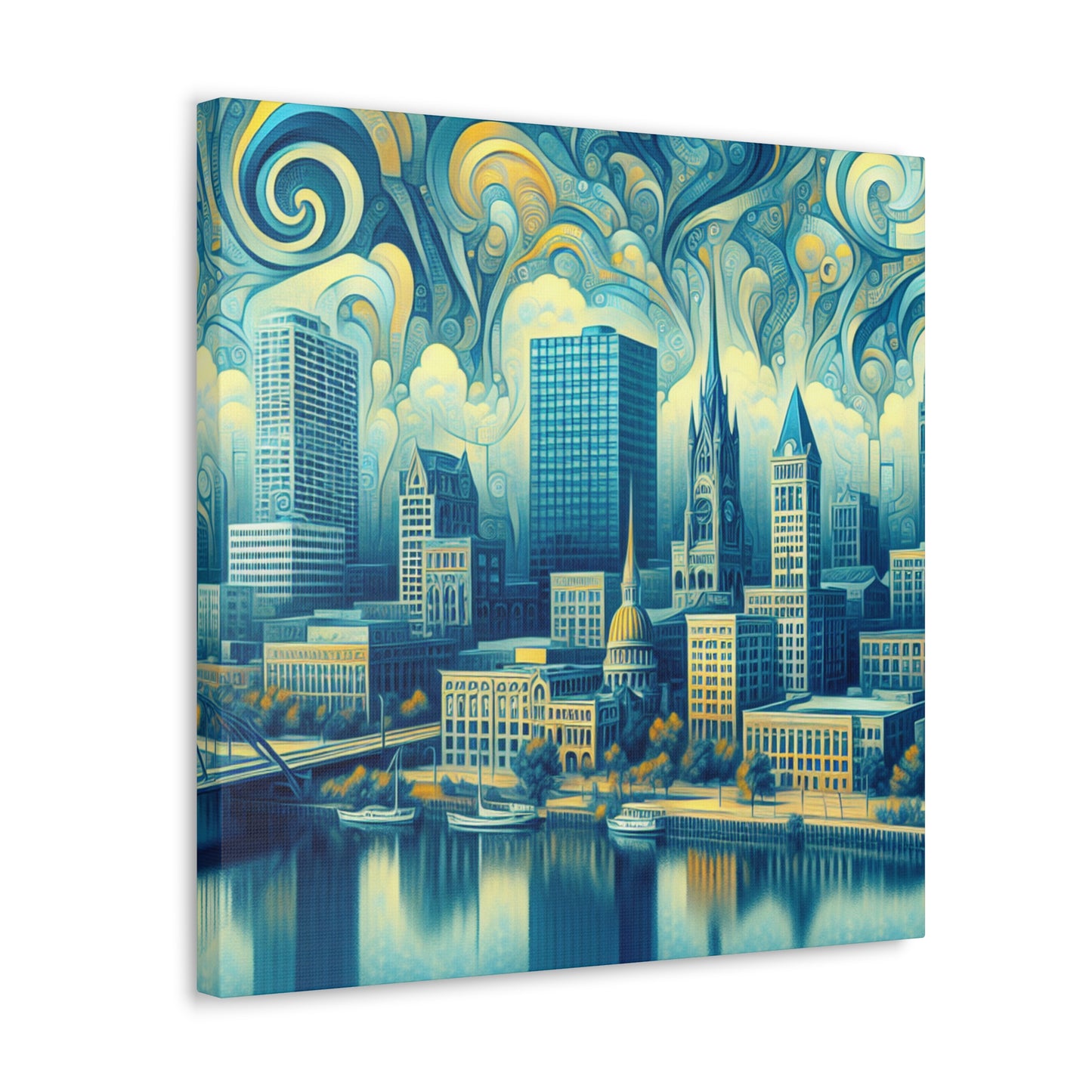 "Enigmatic Metropolis Unveiled" - Canvas