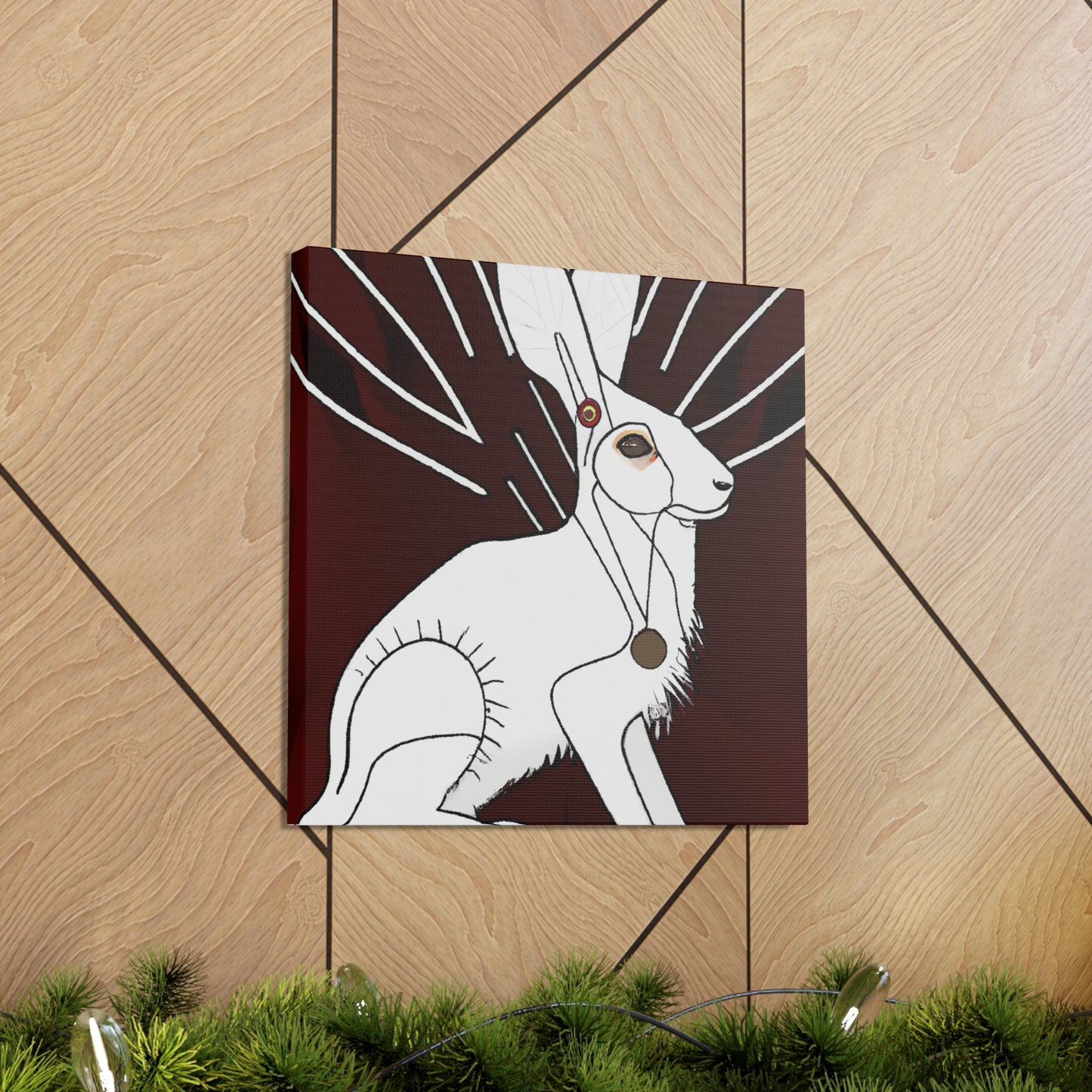 "Arctic Hare Art Deco" - Canvas