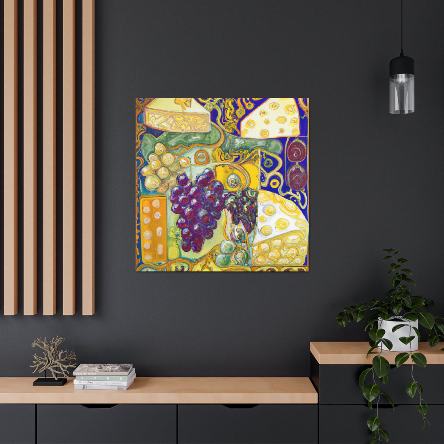 "Cheese Grapes Abundance" - Canvas