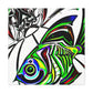 "Rainbow Fish in Deco" - Canvas