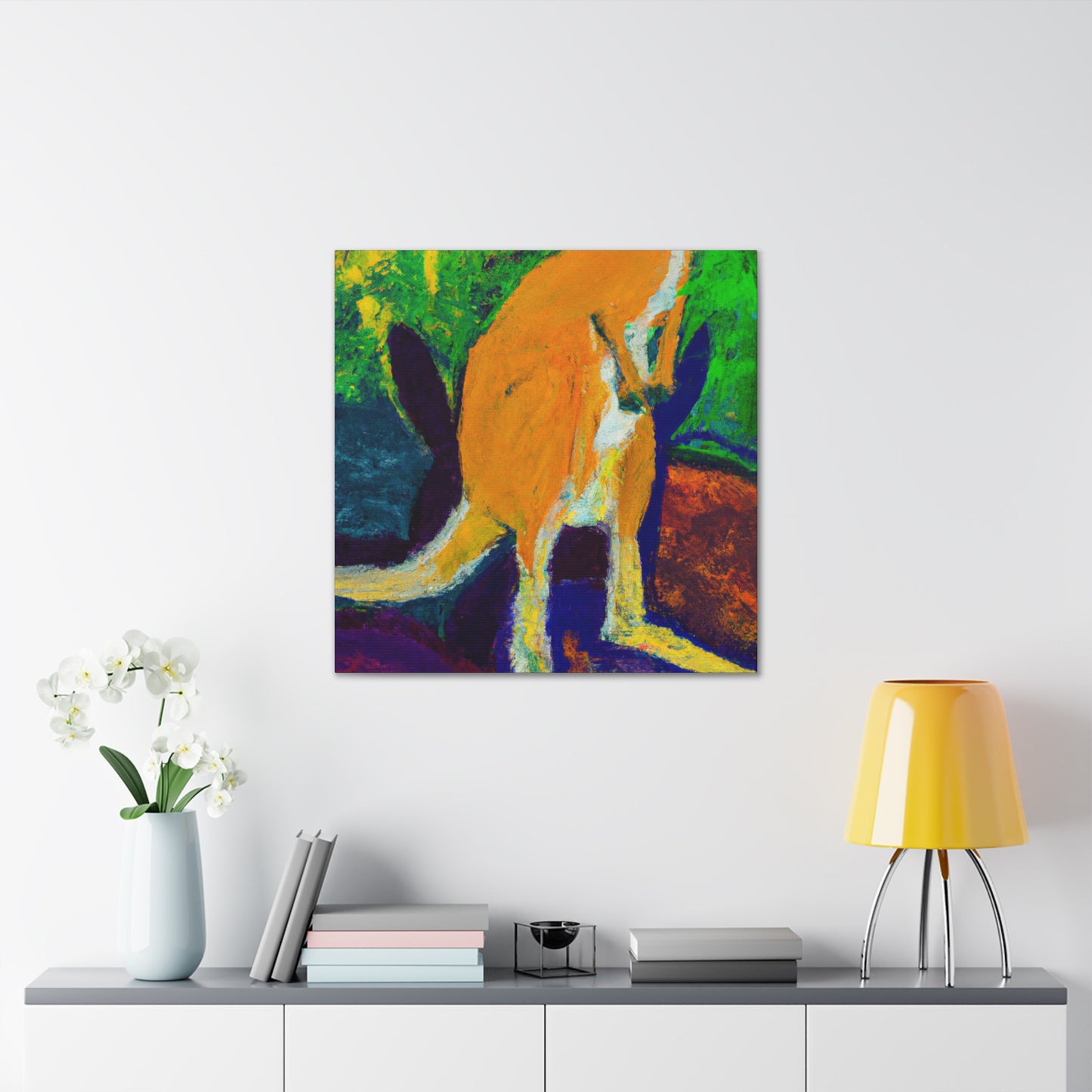 Kangaroo in Pointillism - Canvas