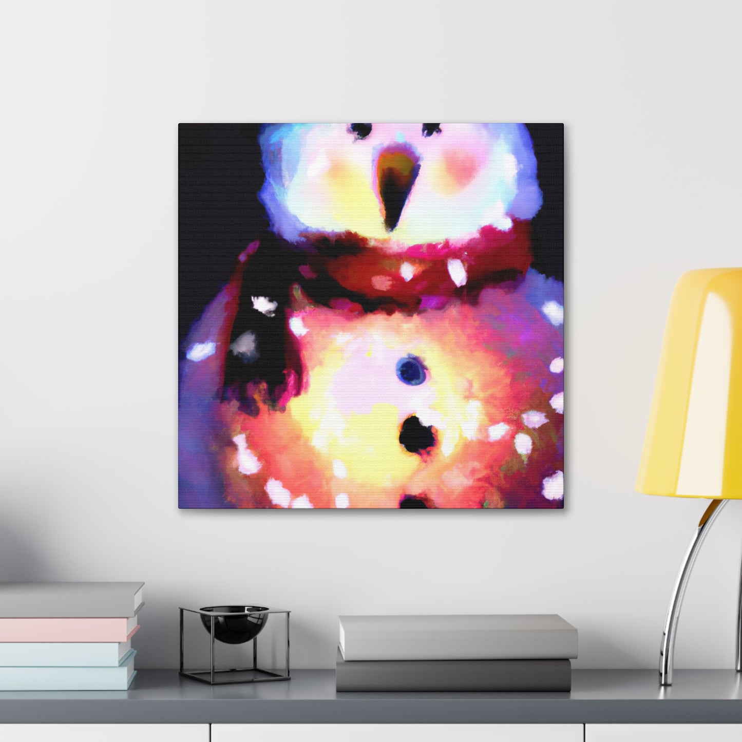 "Snowman in Winter Wonderland" - Canvas