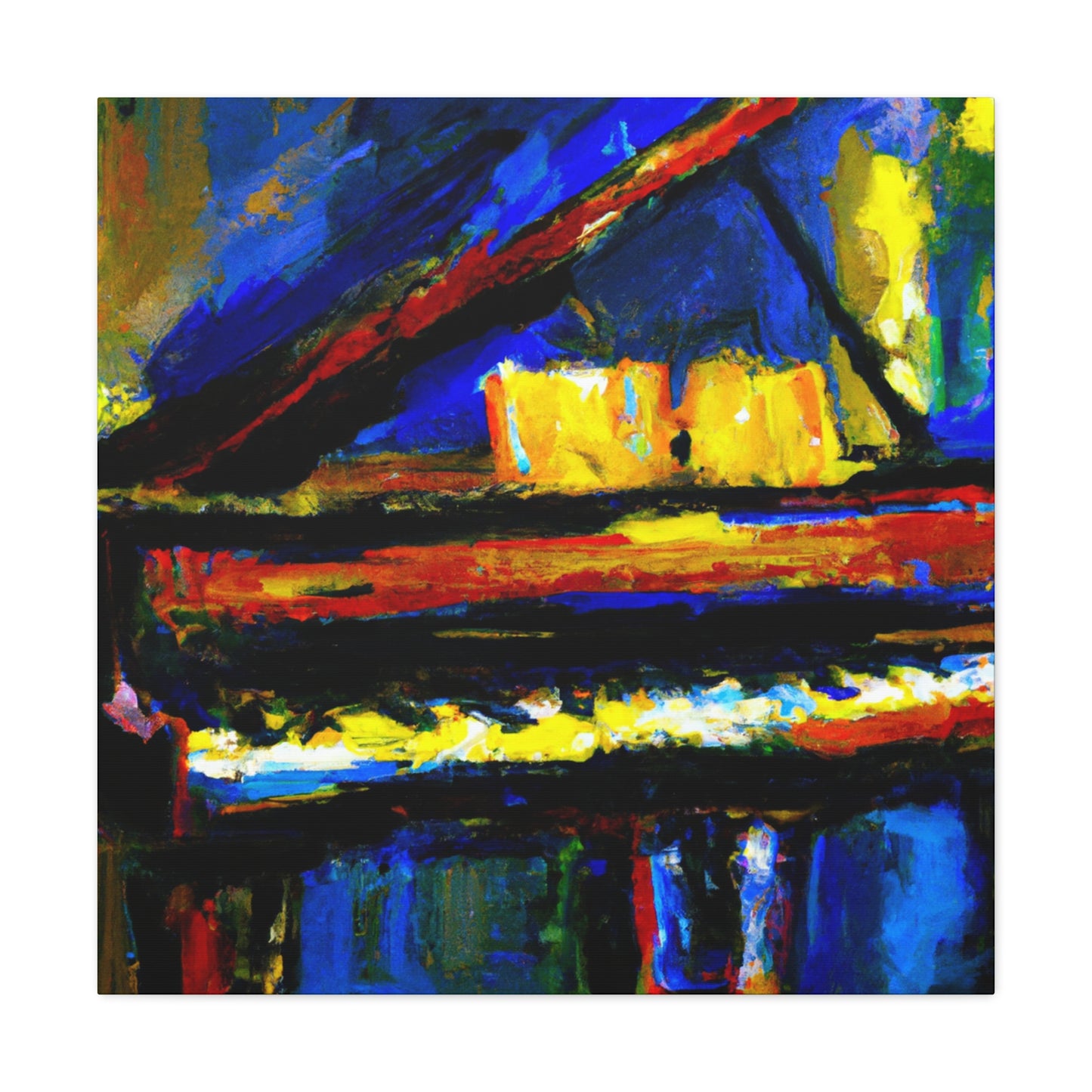 "Piano in Moonlight Reverie" - Canvas