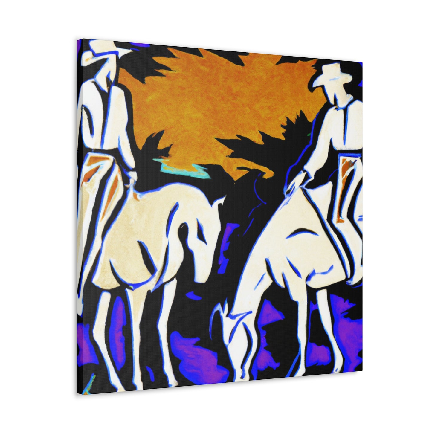 "Horses in Pasture Scene" - Canvas