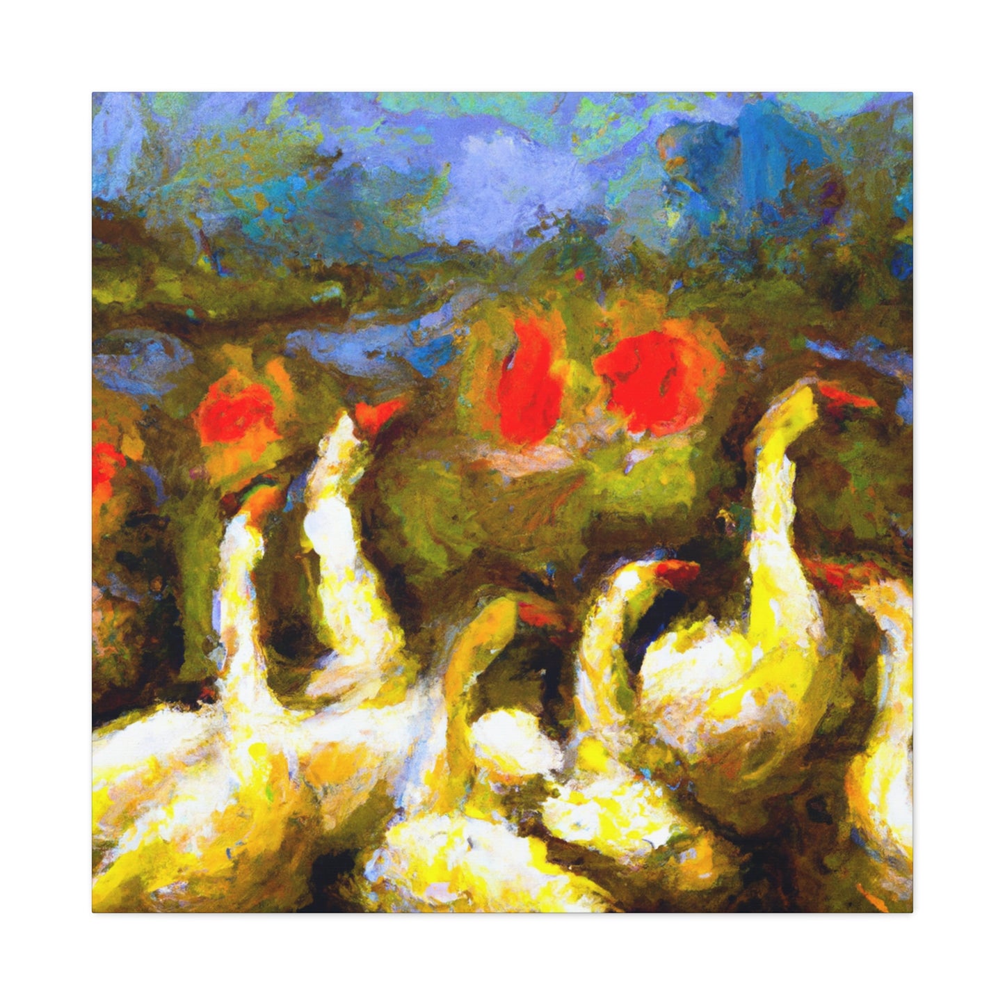 Geese on the Lake - Canvas