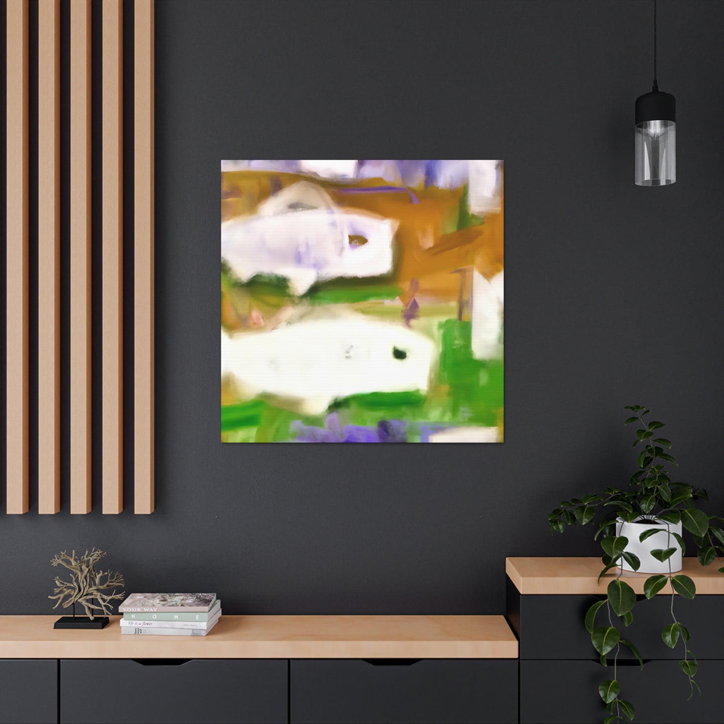 Salmon Swim in Deco - Canvas