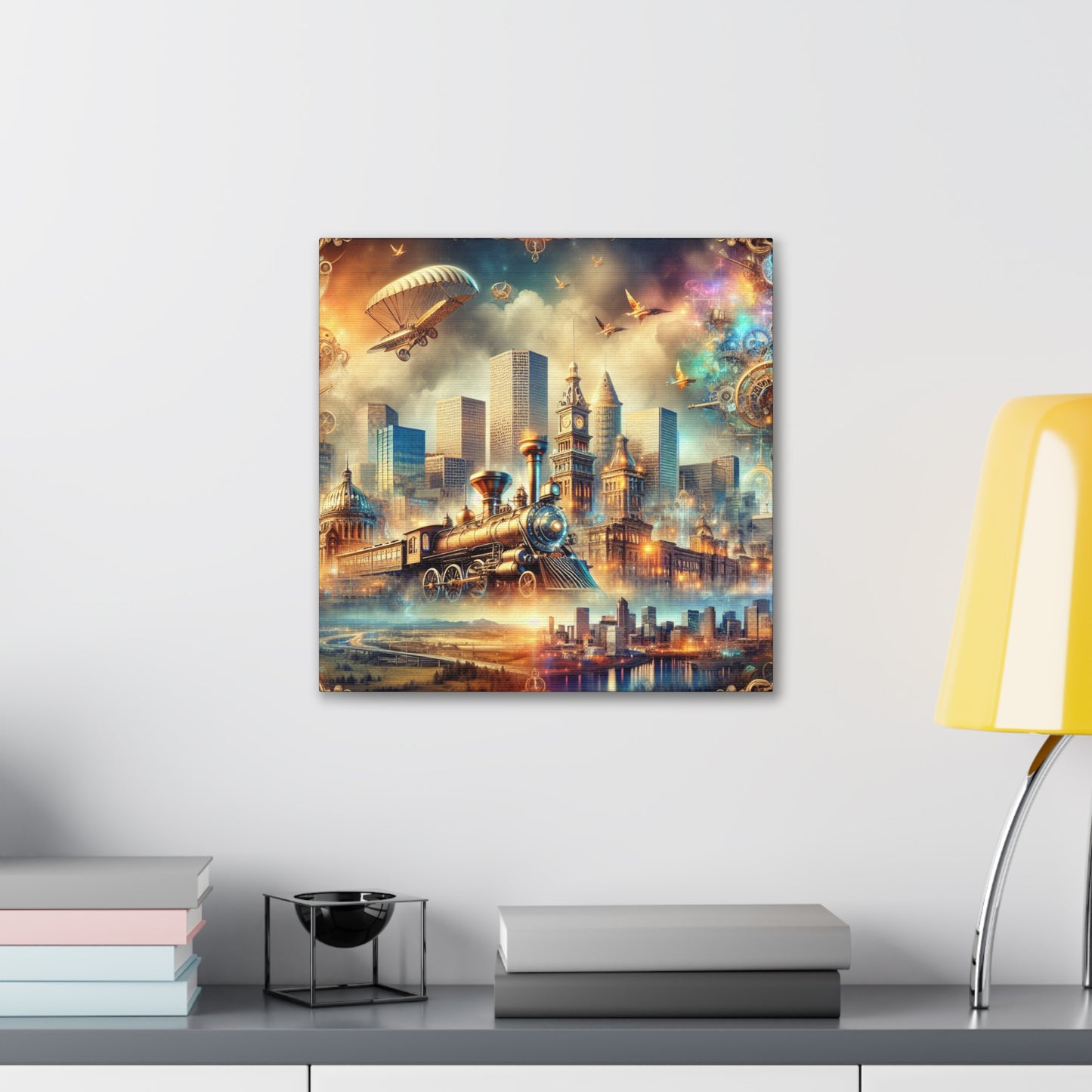 Ethereal Industrial Denver Panorama - Canvas