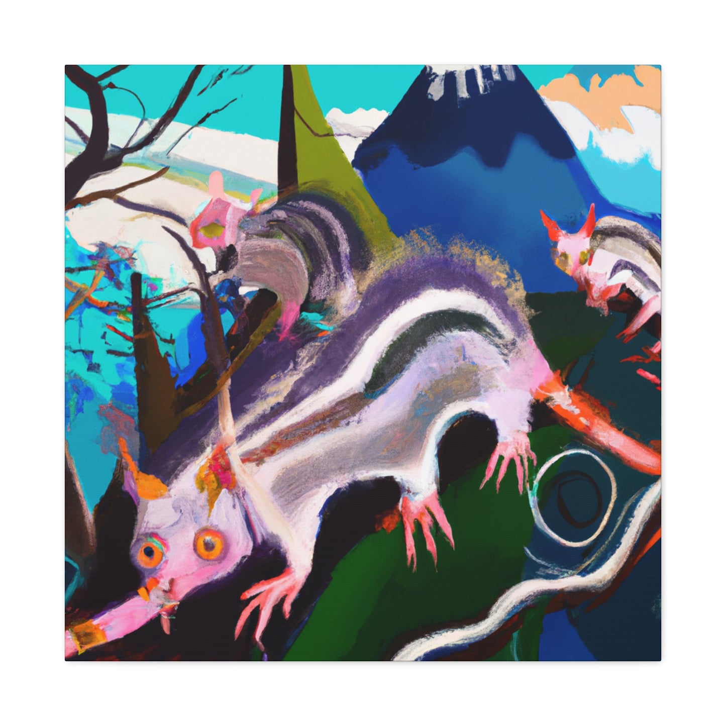 "Opossum Among Dreamscapes" - Canvas