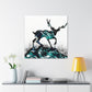 Deer in Moonlight Glade - Canvas