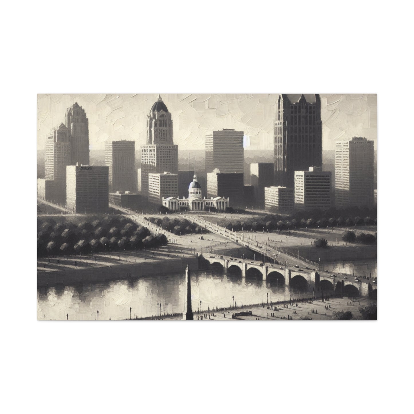 "Cityscape Symphony: St. Louis" - Canvas