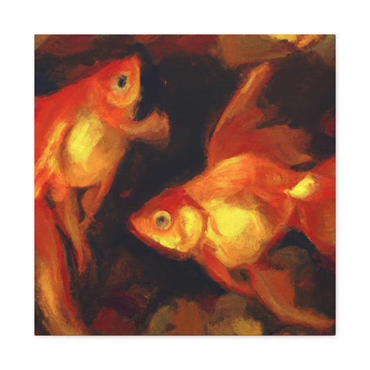 "Golden Fish Tranquility" - Canvas