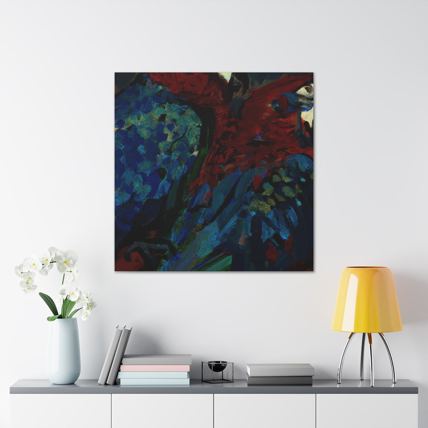 Tropical Parrot Palette - Canvas