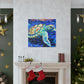 "Sea Turtle Impressionism" - Canvas