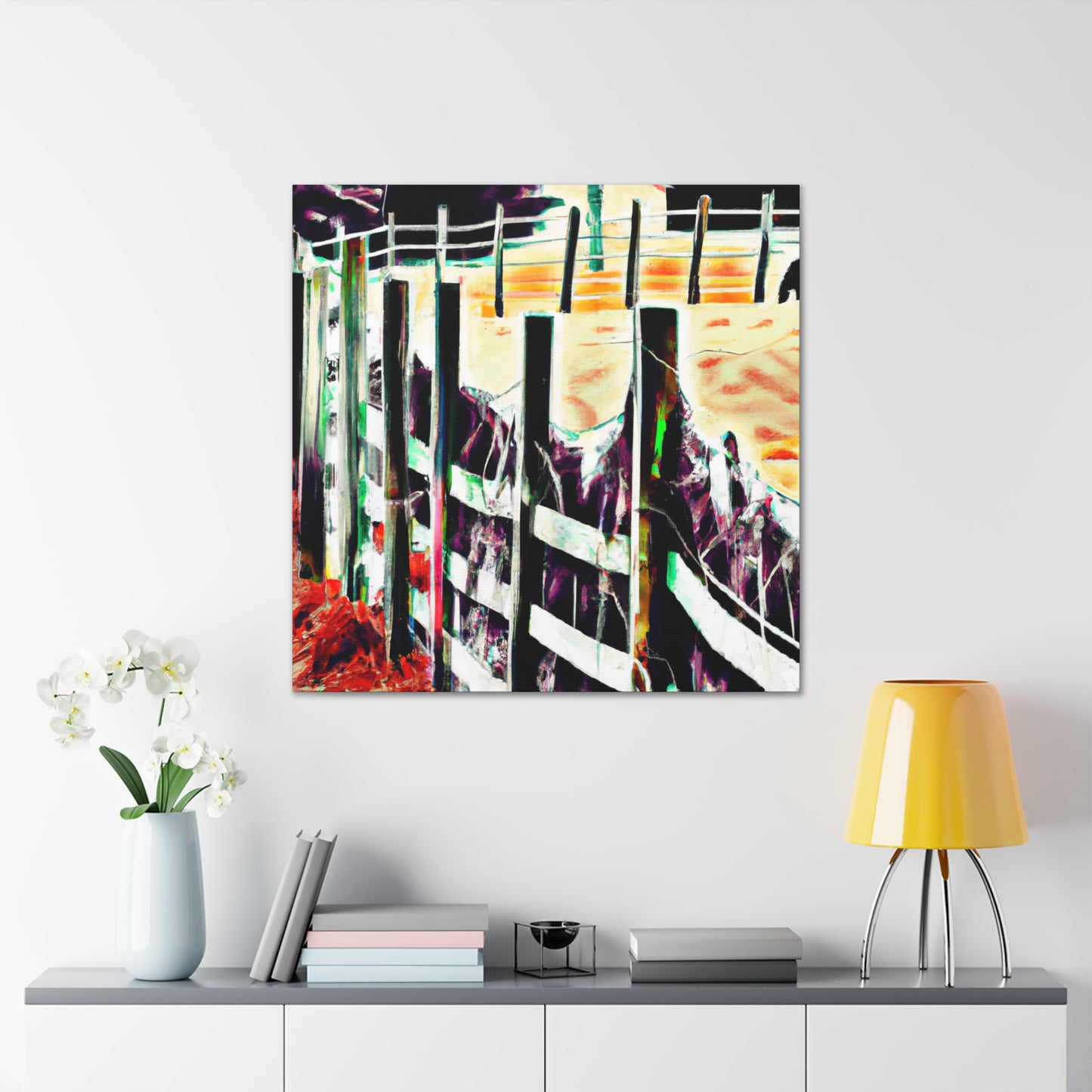 Barnyard Fence Storm - Canvas