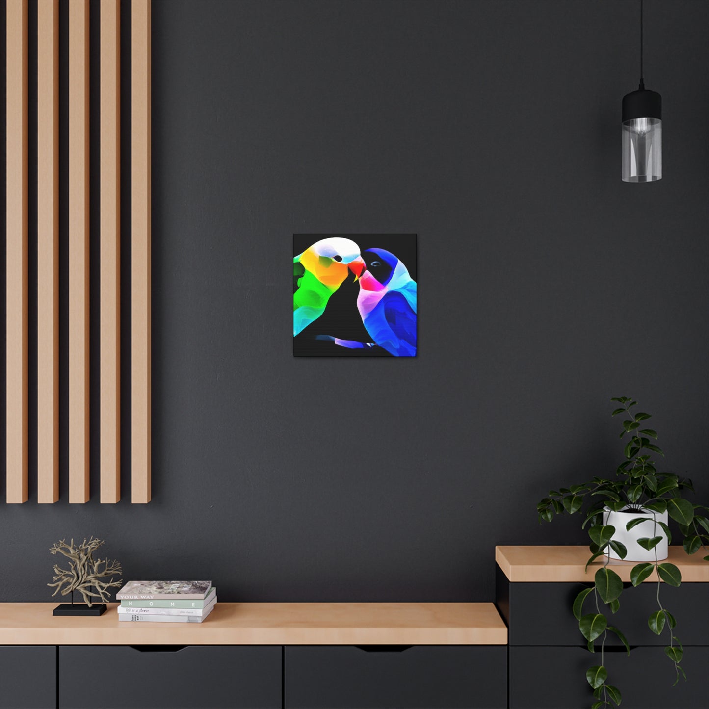 Lovebirds in Moonlight - Canvas