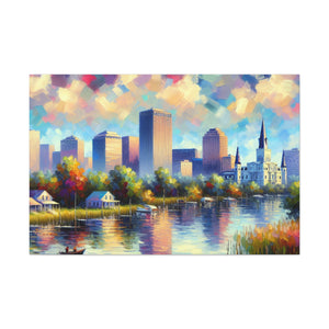 "Vibrant Streets of Louisiana" - Canvas