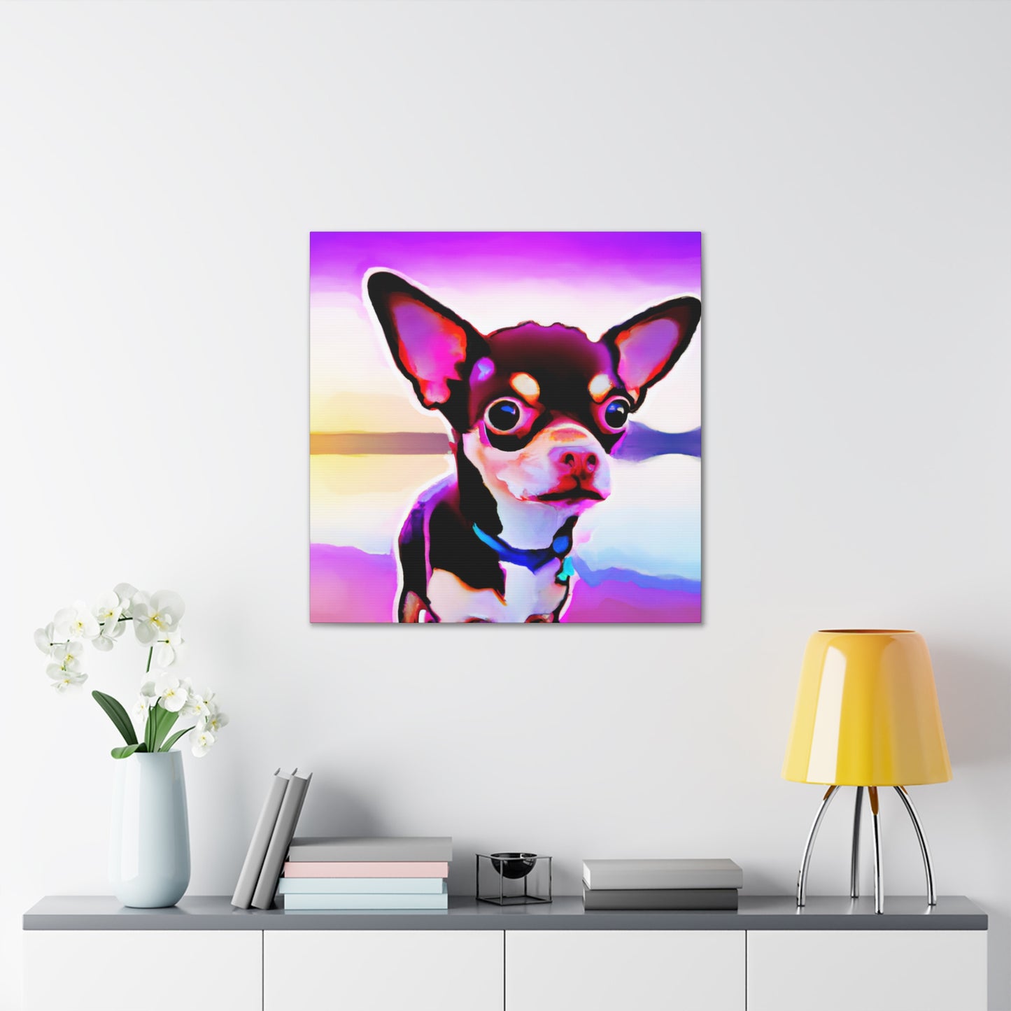 "Chihuahua's Joyful Dance" - Canvas