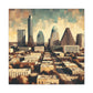 "Vibrant Texan Metropolis" - Canvas