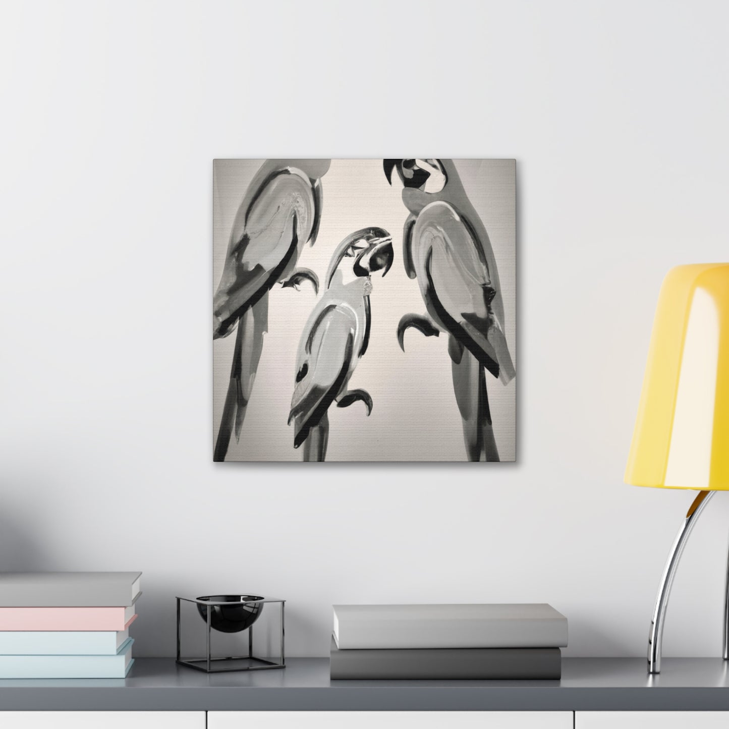 "Macaws Against Turquoise" - Canvas