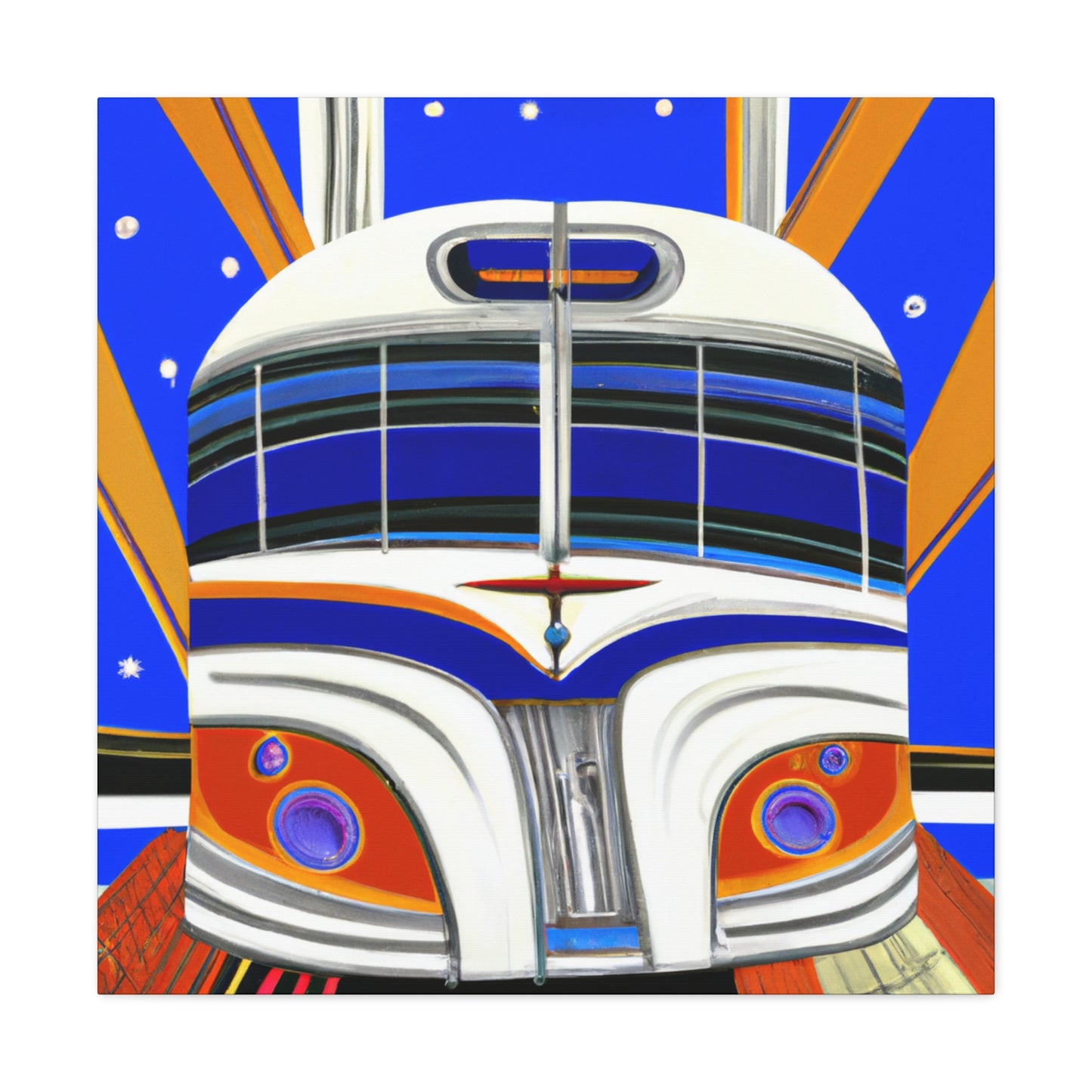 "Bus Goes Art Deco" - Canvas