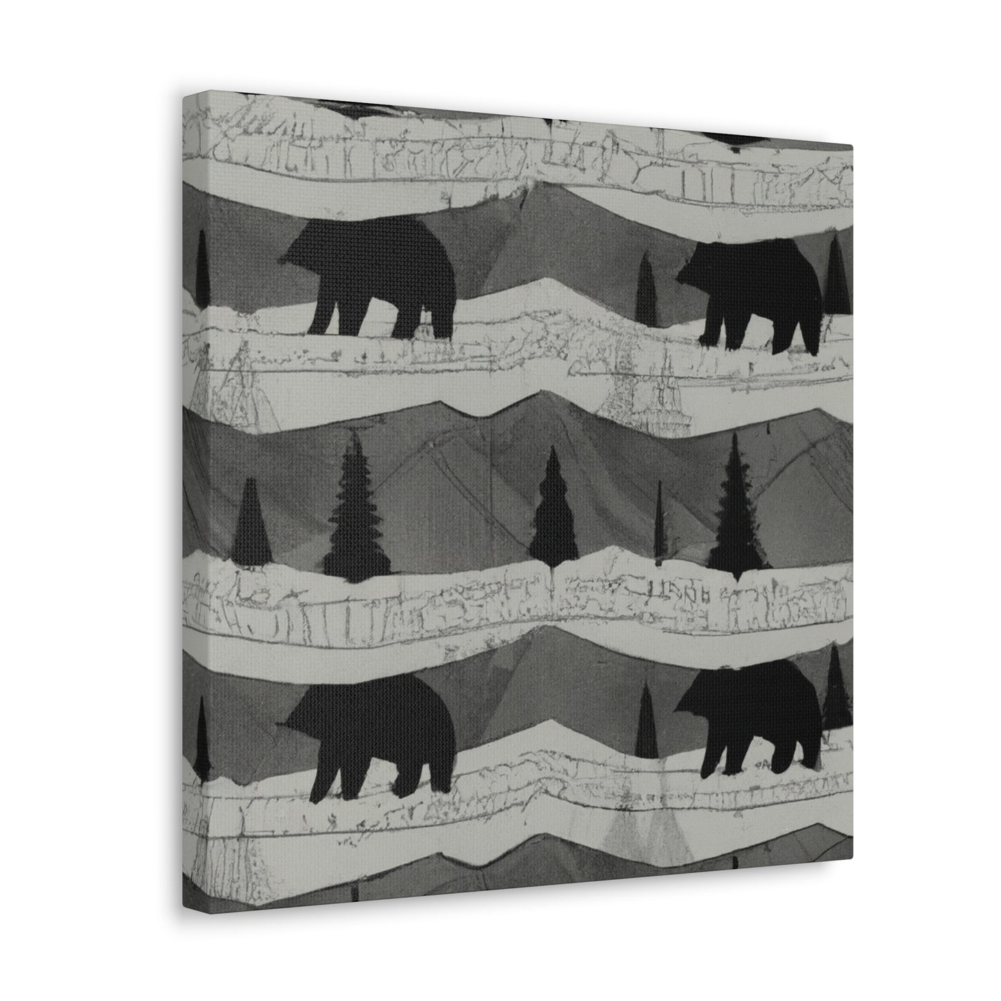 "Black Bear in Deco" - Canvas