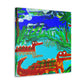 Crocodile in Expressionism - Canvas