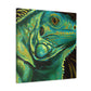 Green Iguanas Revelry - Canvas