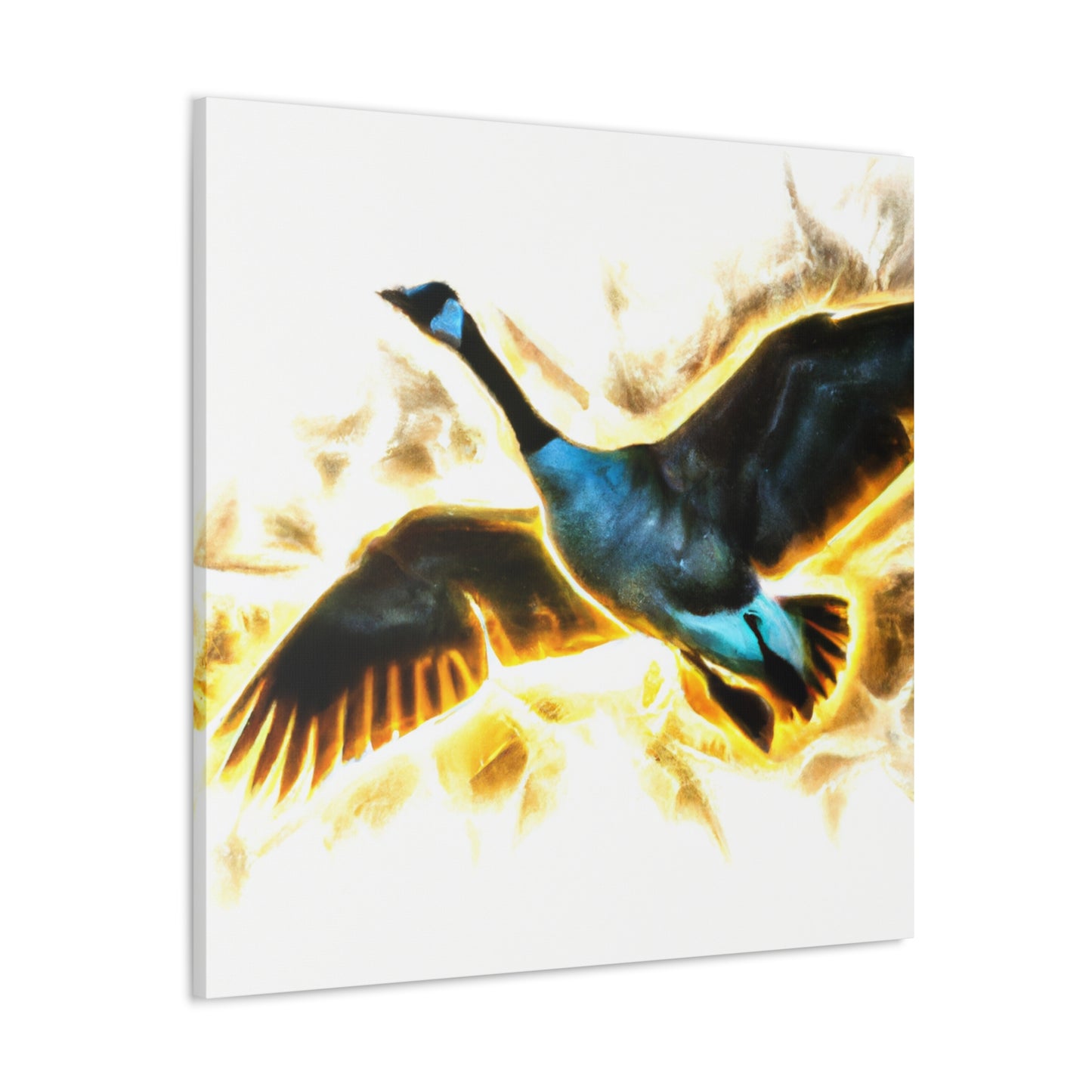 "Canadian Goose Flight Textures" - Canvas