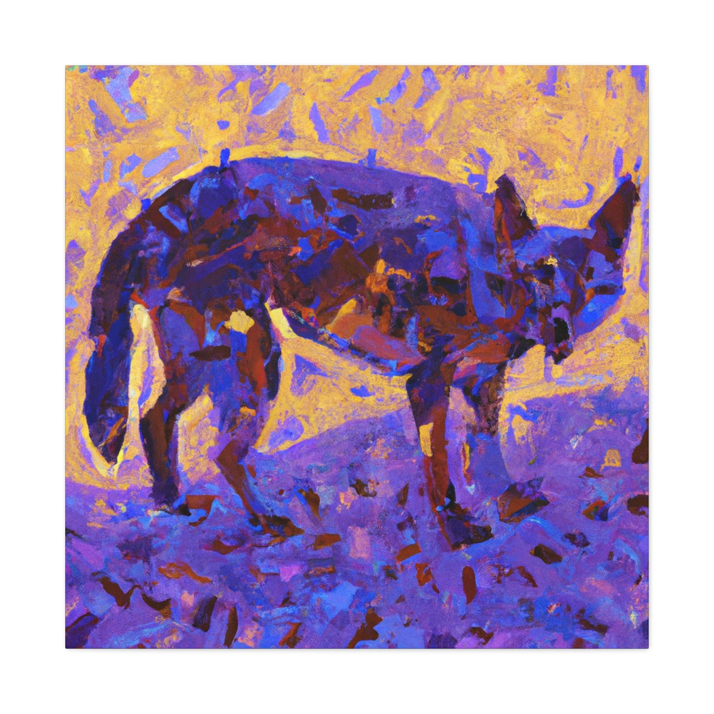 Coyote Among Hyacinths - Canvas