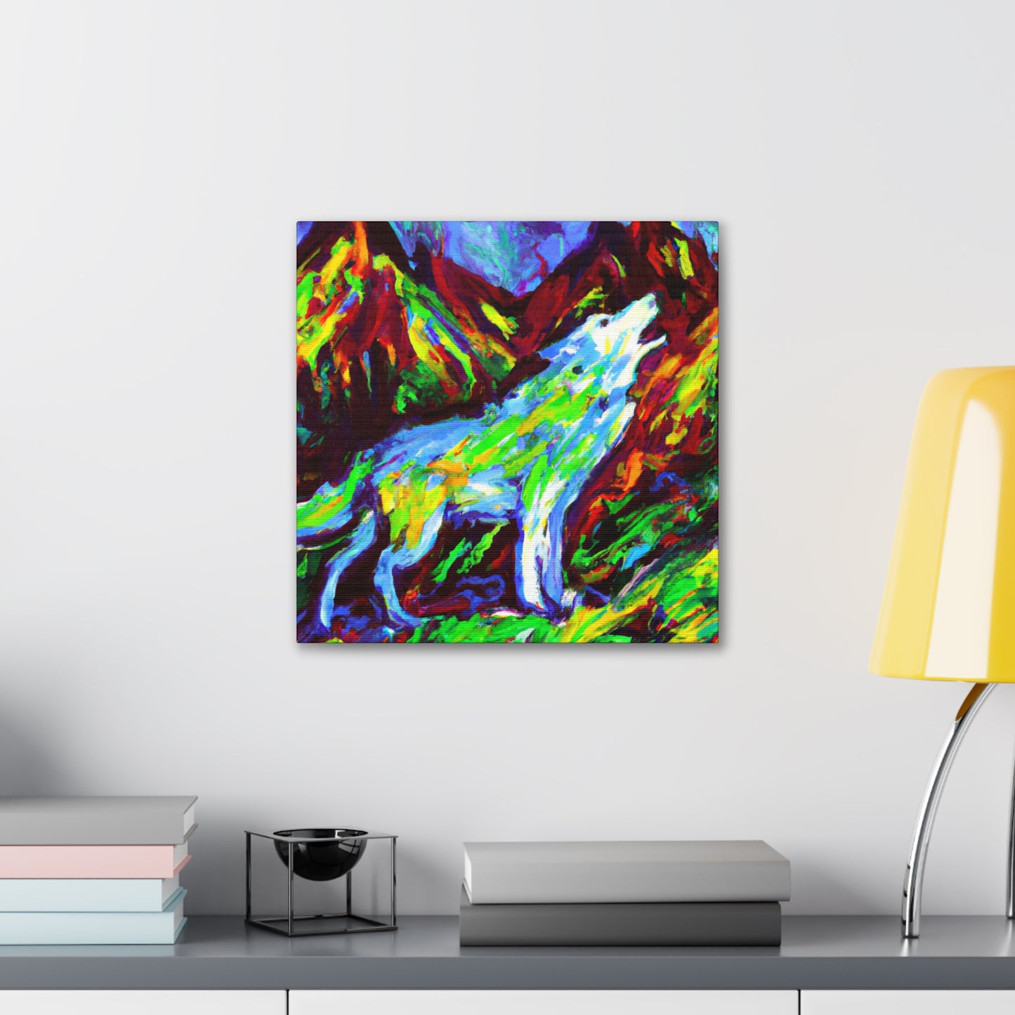 "Wolf in Fauvist Hues" - Canvas