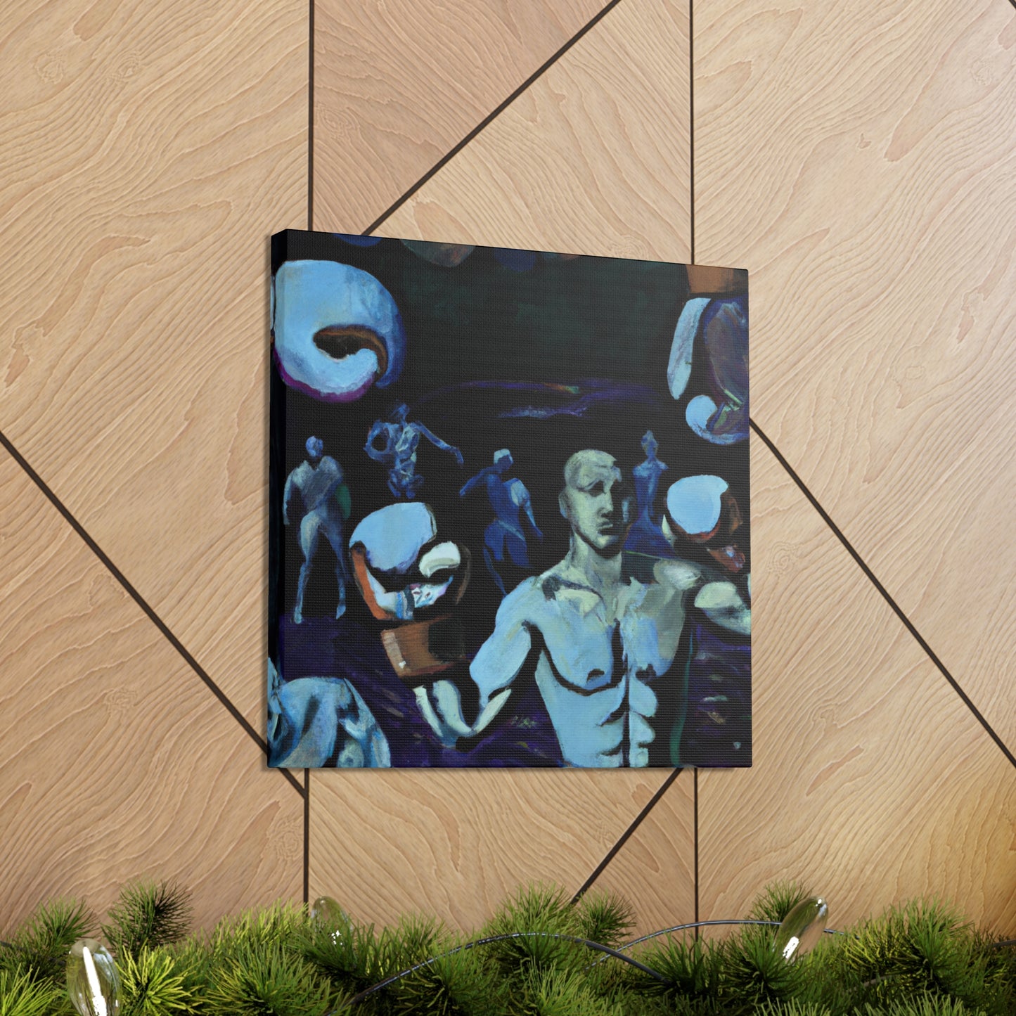 Boxers in Starlight. - Canvas