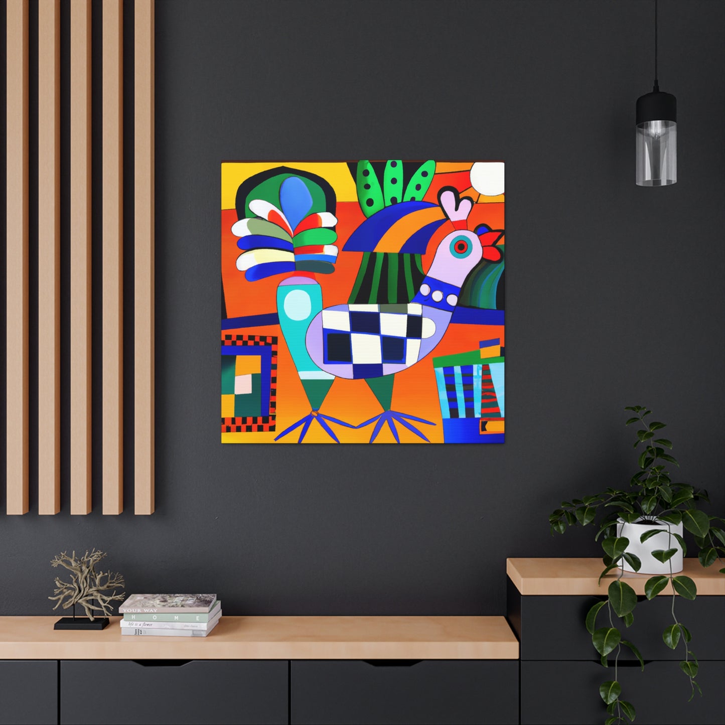 "Chickens in Art Deco" - Canvas