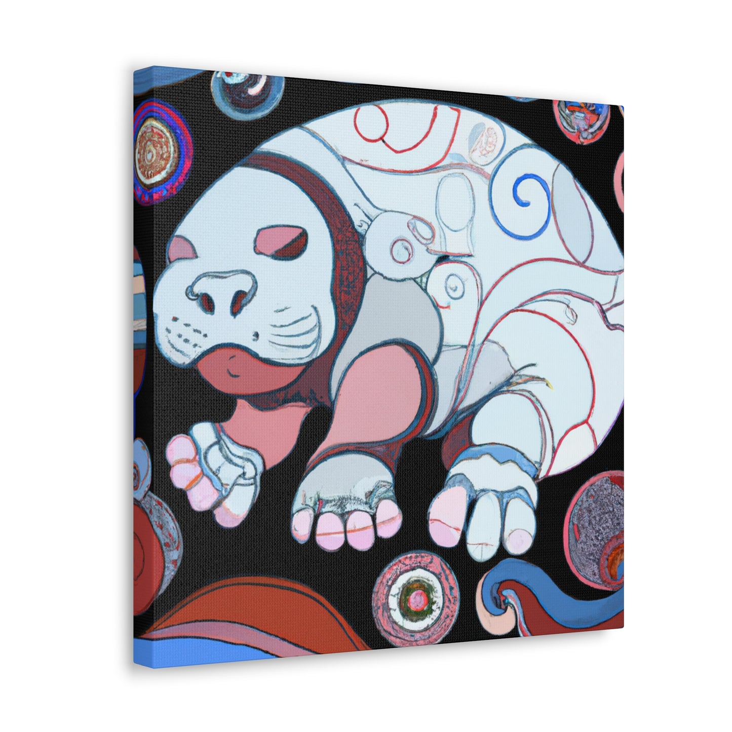 "Manatee's Moonlit Dream" - Canvas