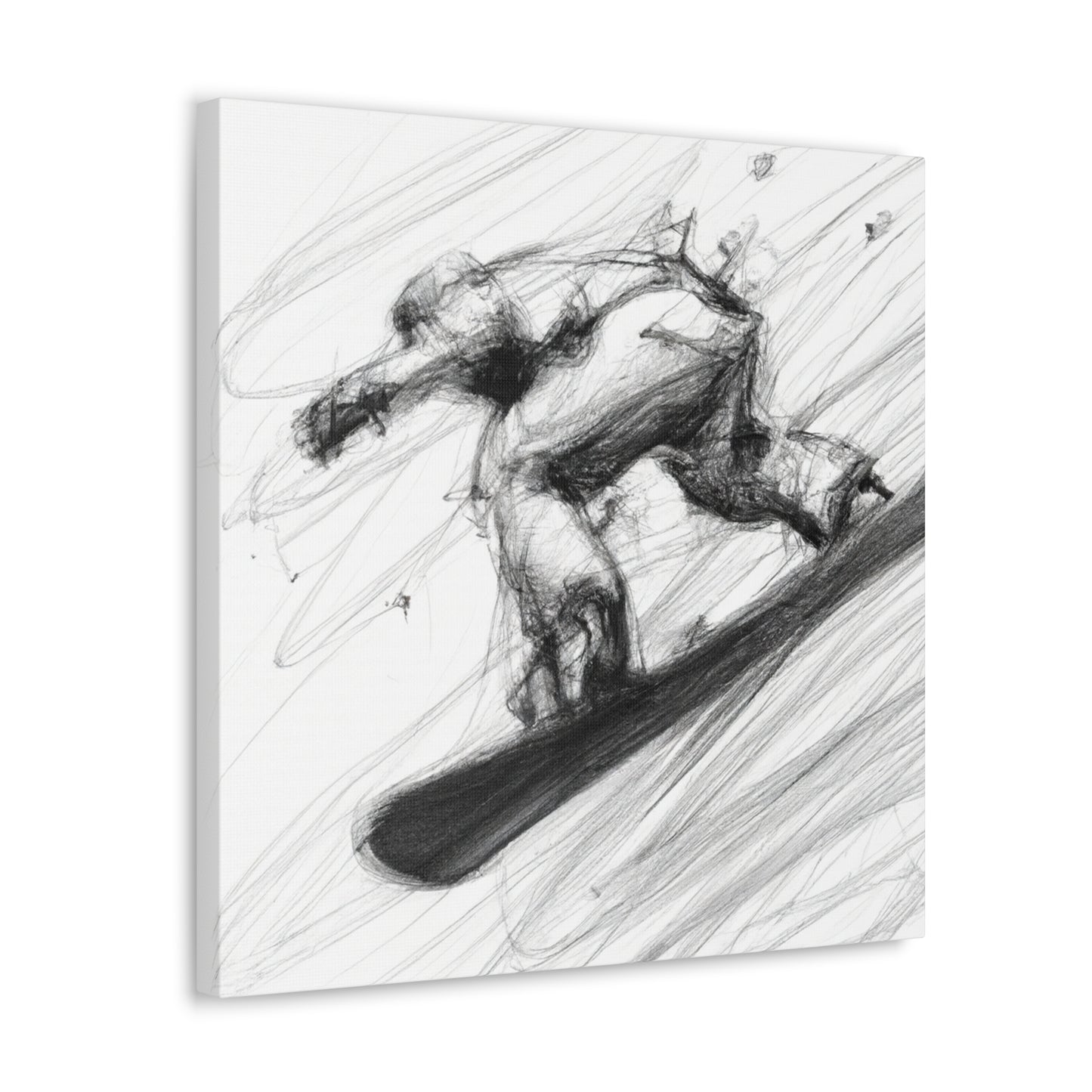 Board on Snowy Mountains - Canvas