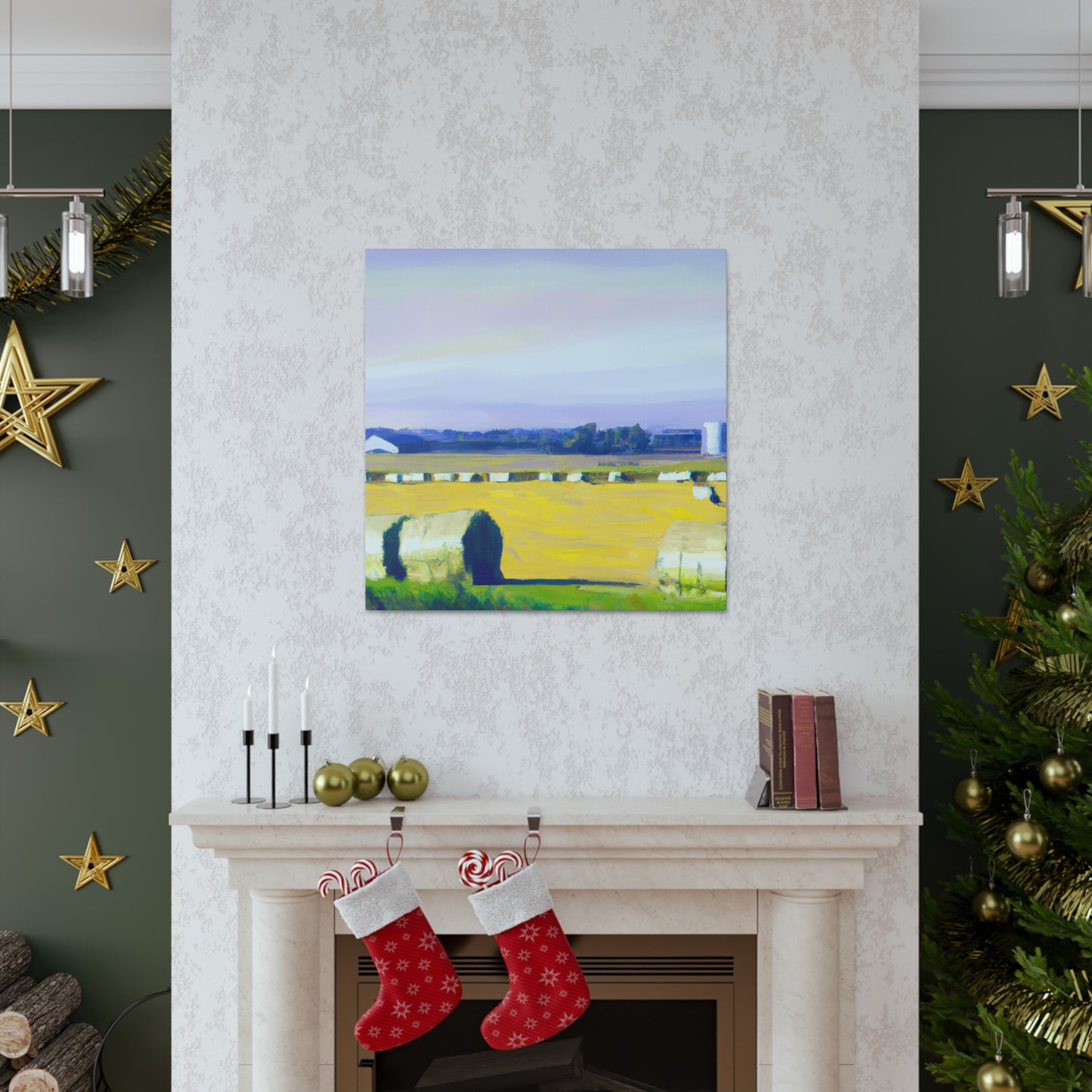 "Serene Hayfield Dreamscape" - Canvas