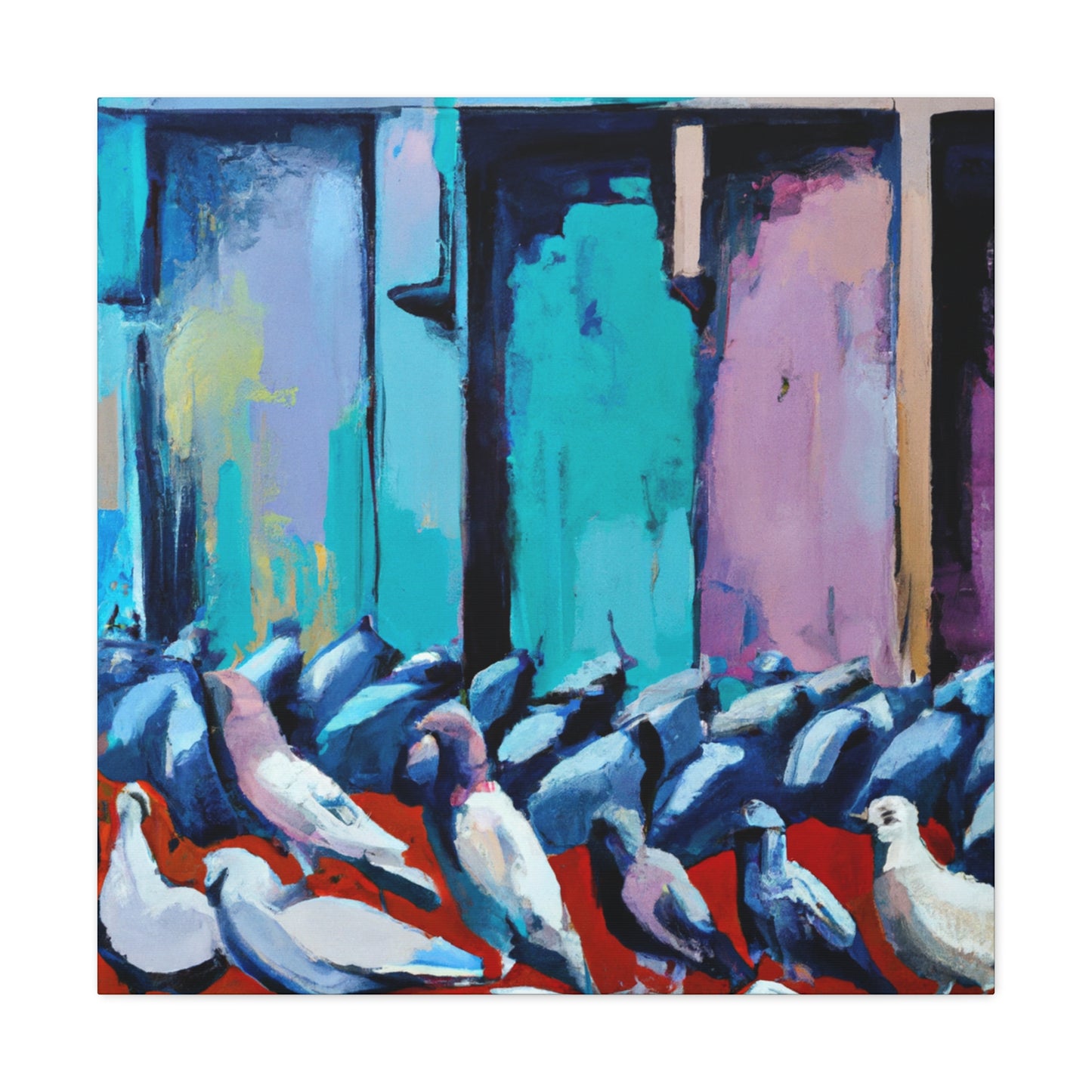 Pigeon's Artful Flight - Canvas