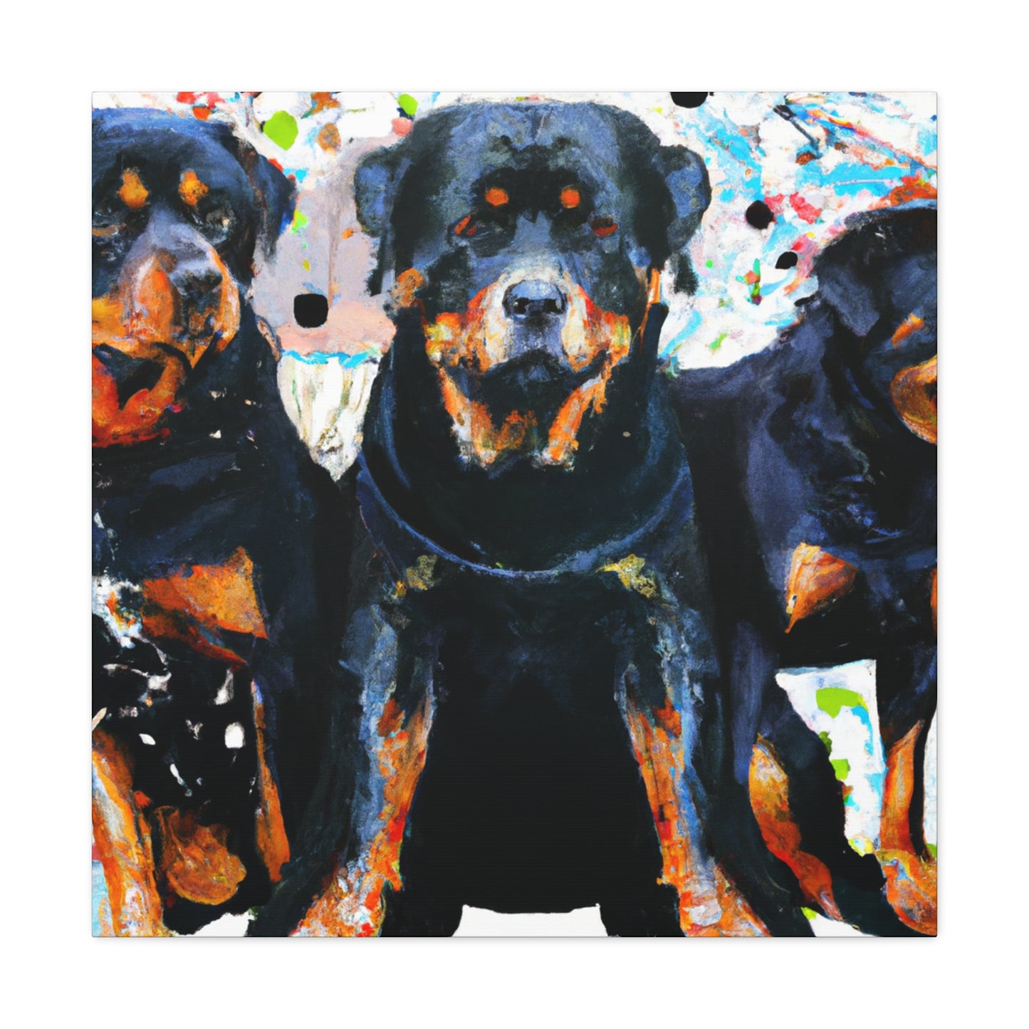 Powerful Rottweiler Pose - Canvas