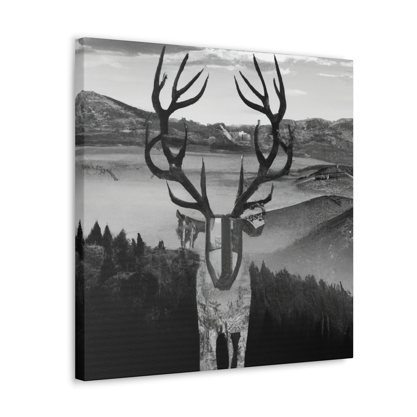 Deer in Steampunk Land - Canvas