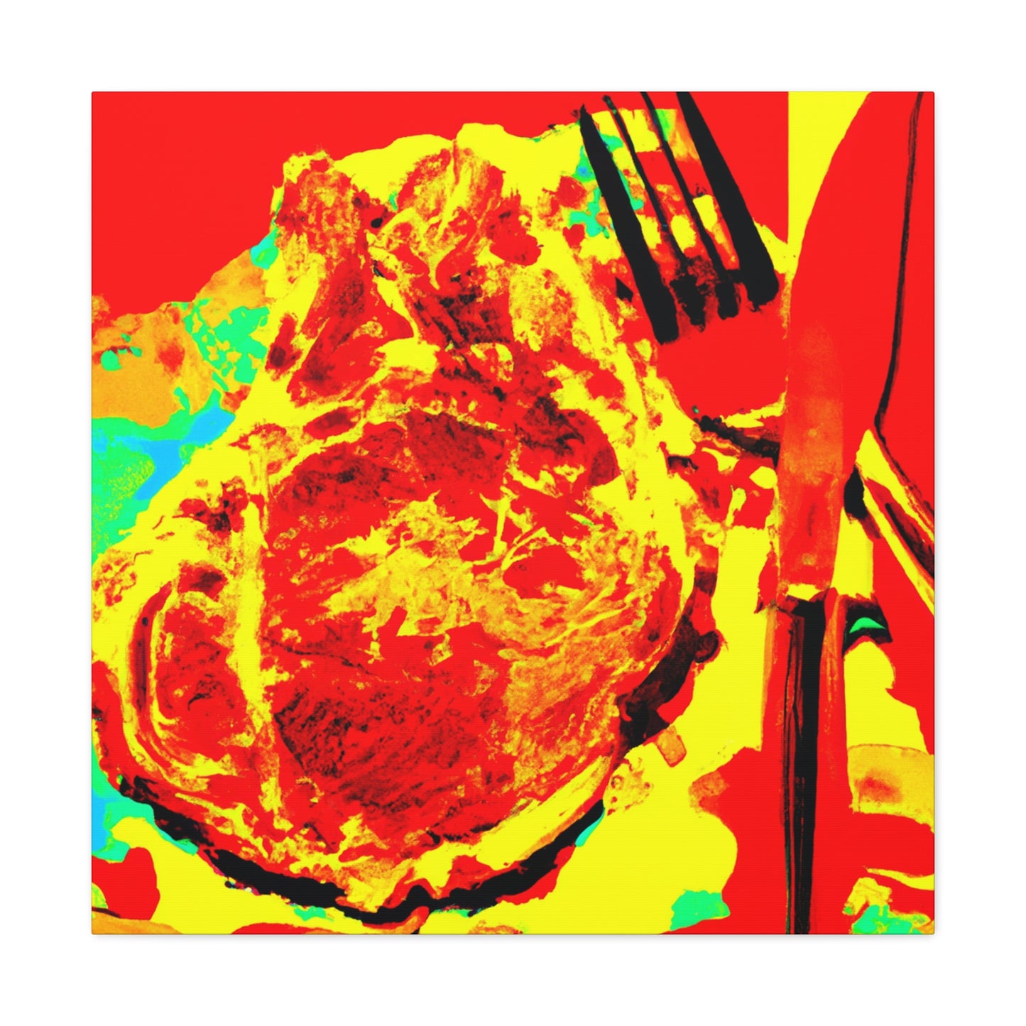 Steak Sizzles Pop Art - Canvas