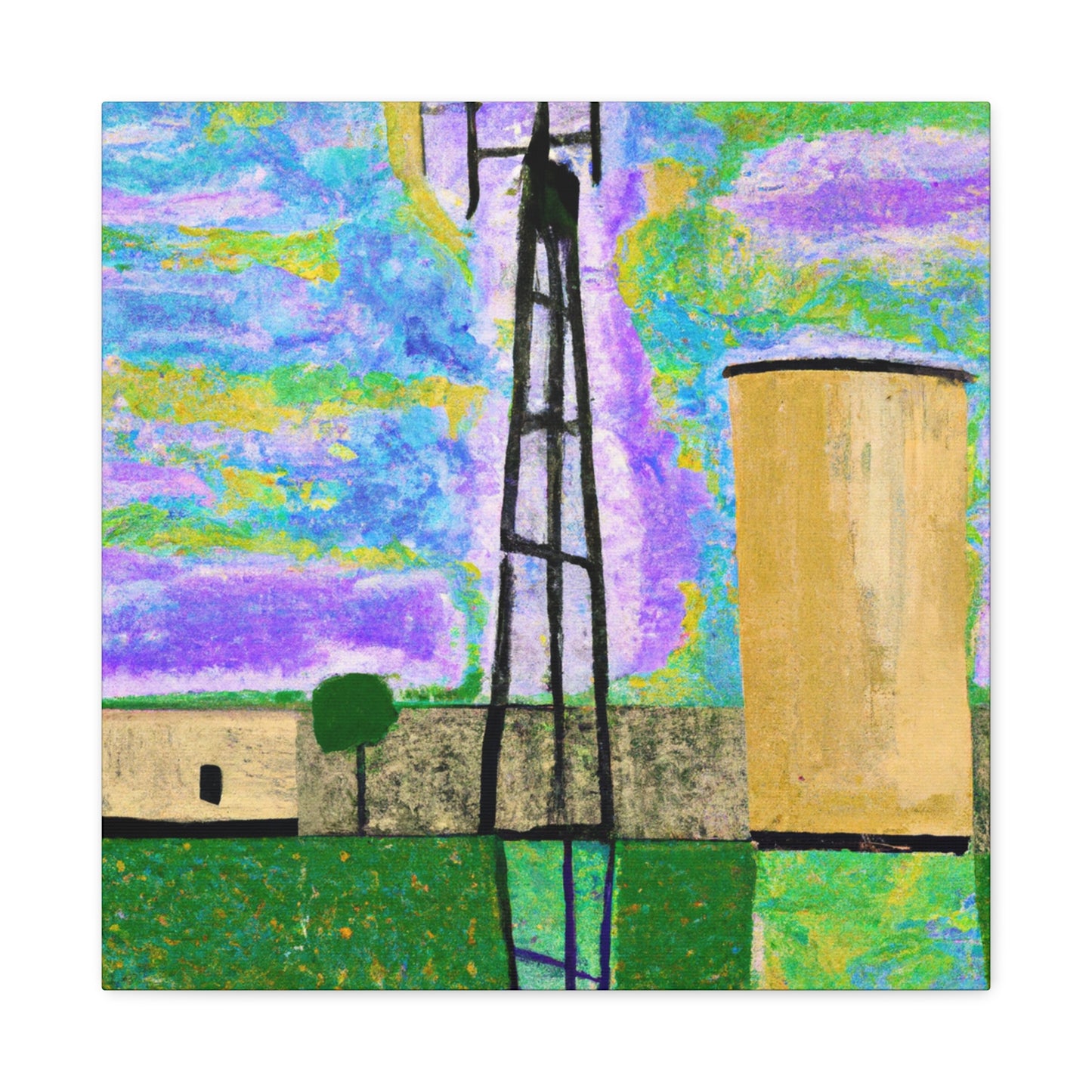 "Water Tower Miracle Abstraction" - Canvas