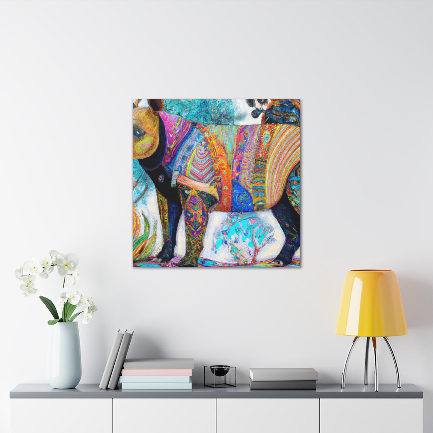 "Tapir in Primitive Hues" - Canvas