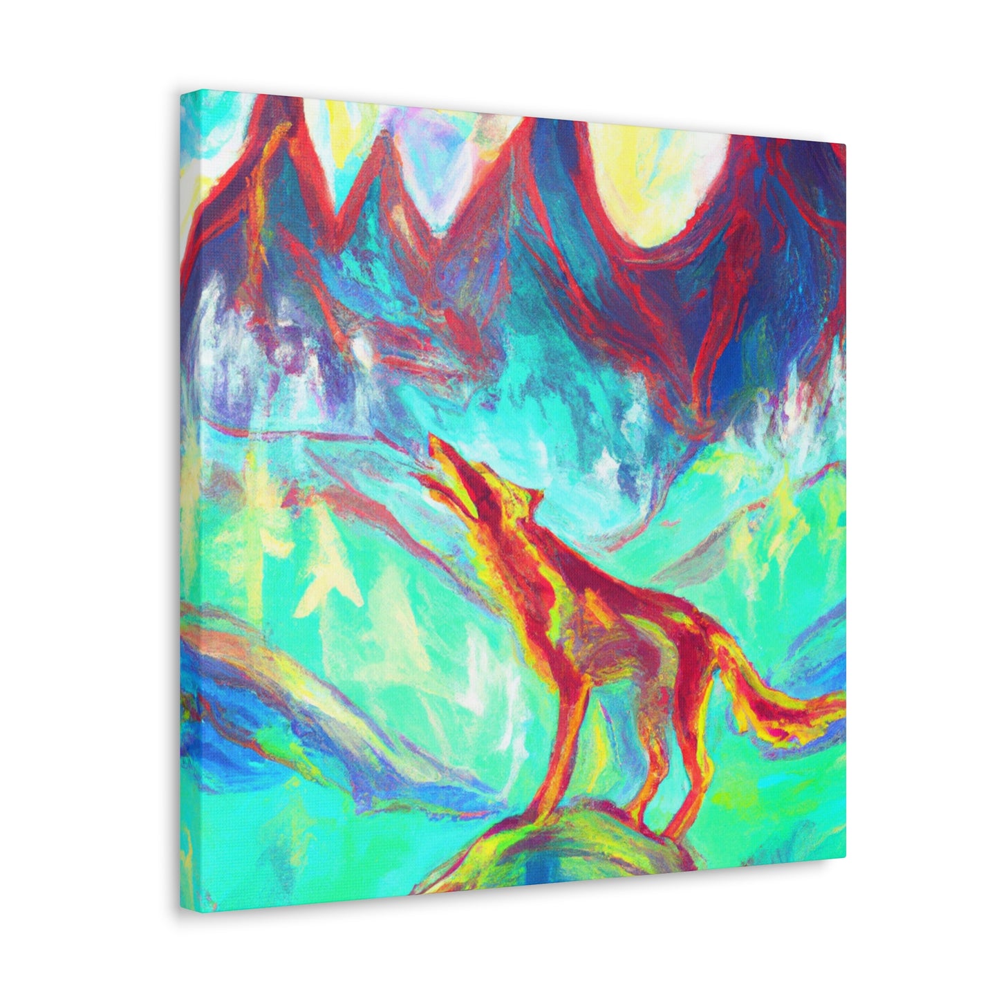 "Wolves in Fauvist Hues" - Canvas