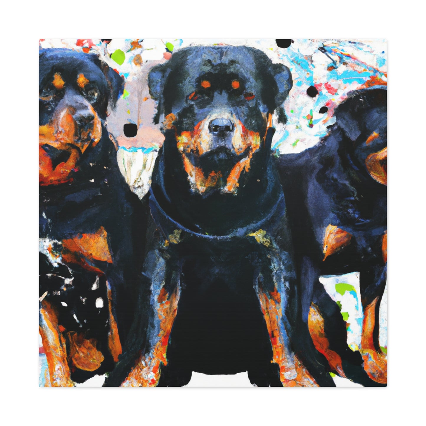 Powerful Rottweiler Pose - Canvas