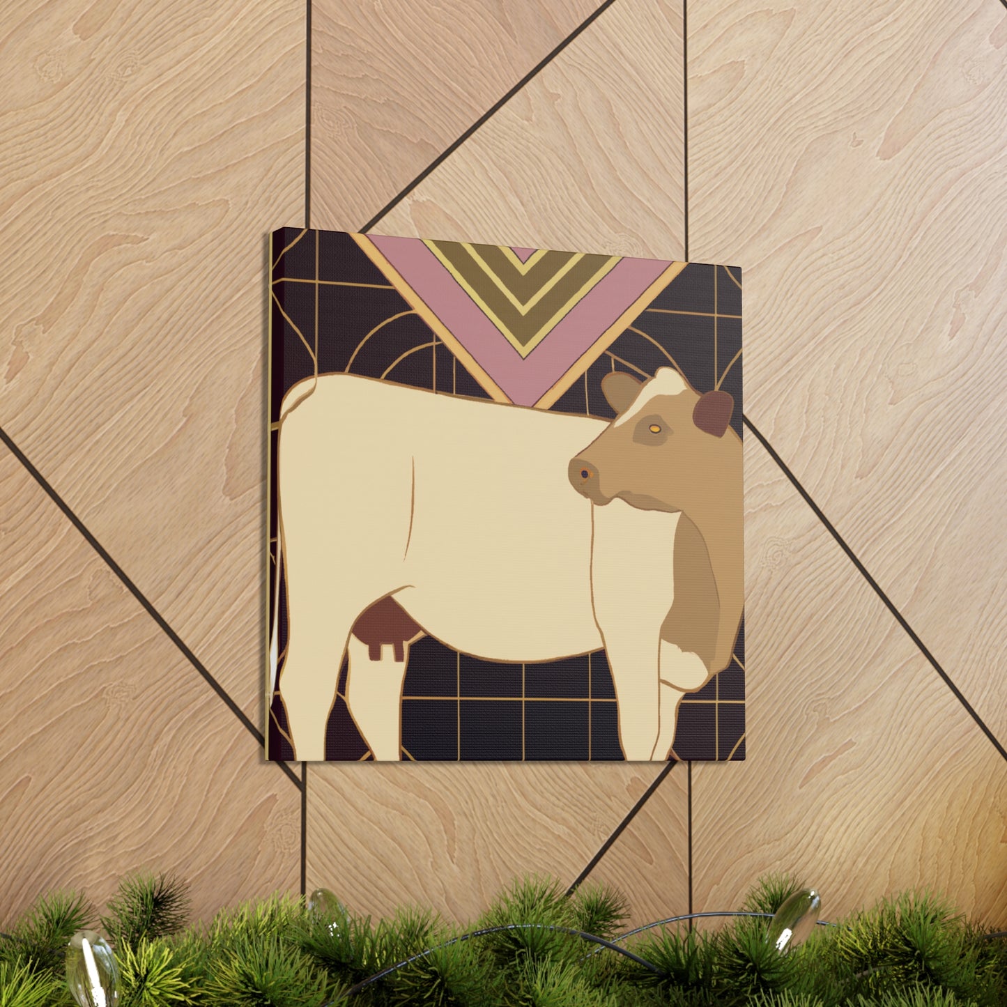 "Pastoral Art Deco Jersey" - Canvas