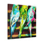 Budgies in Art Deco - Canvas