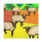 Sheep in Red Pastures - Canvas