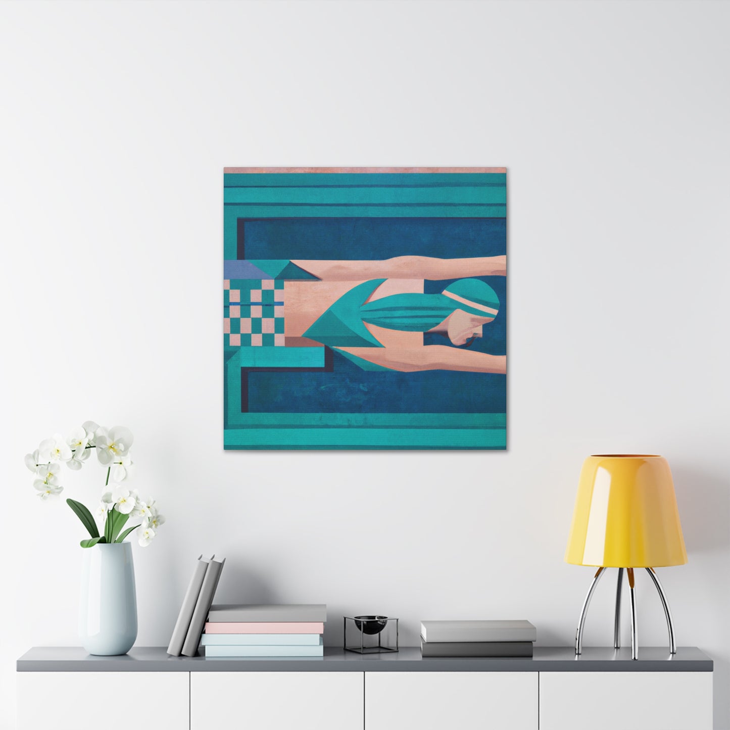 "Swim in Deco Style" - Canvas