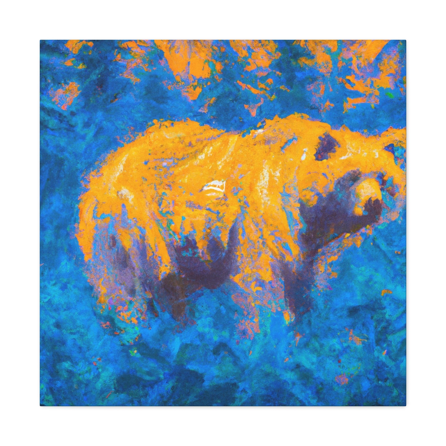 Grizzly Bearing Impressionism - Canvas