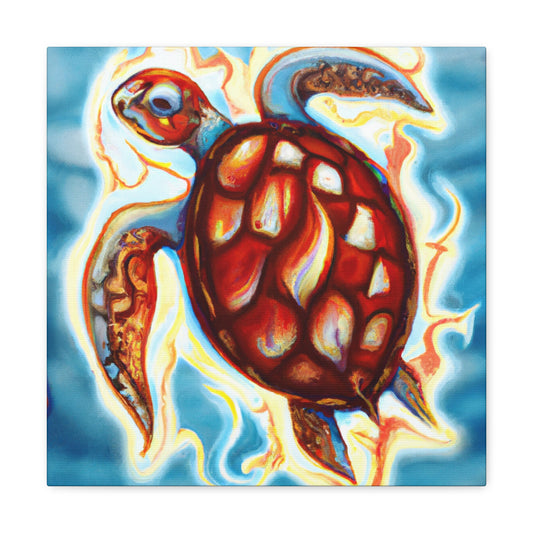 Turtles in Blue Waves - Canvas