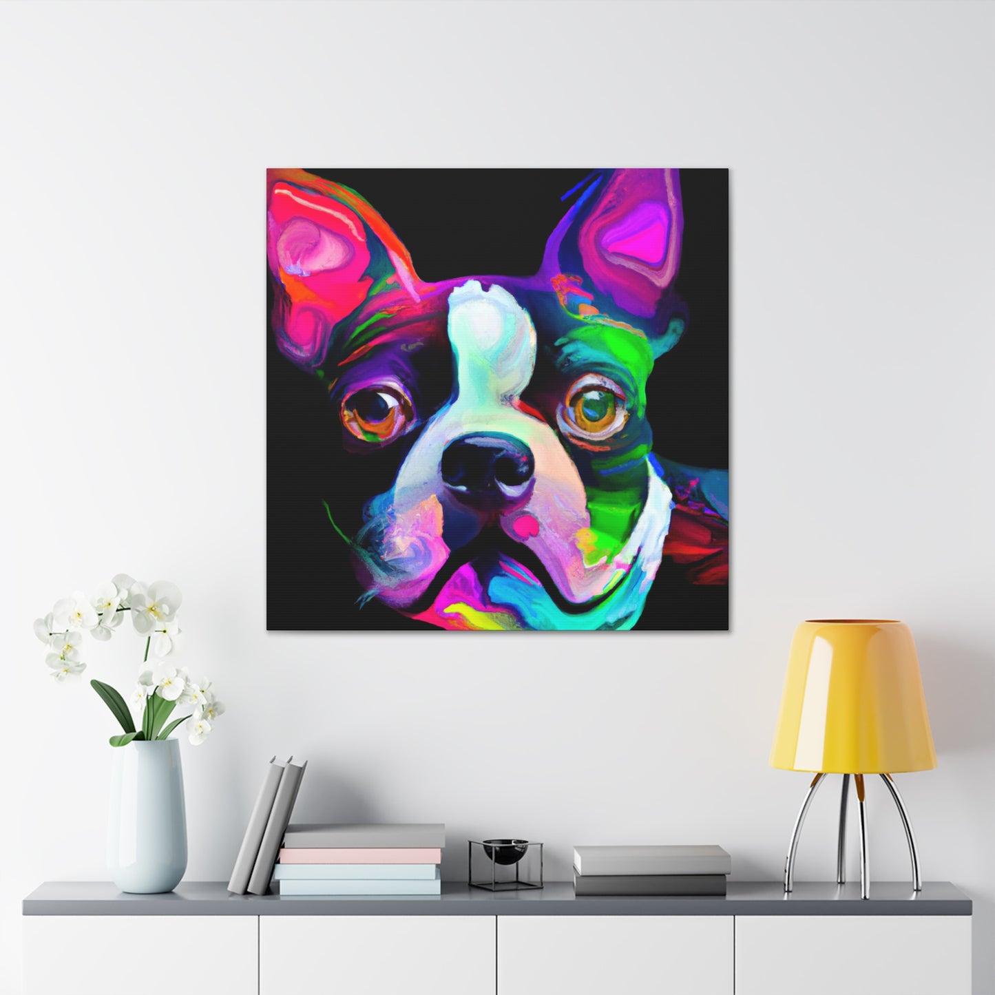 Adorable Boston Terrier - Canvas